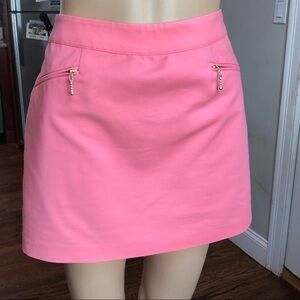 H&M coral mini skirt with front pockets
